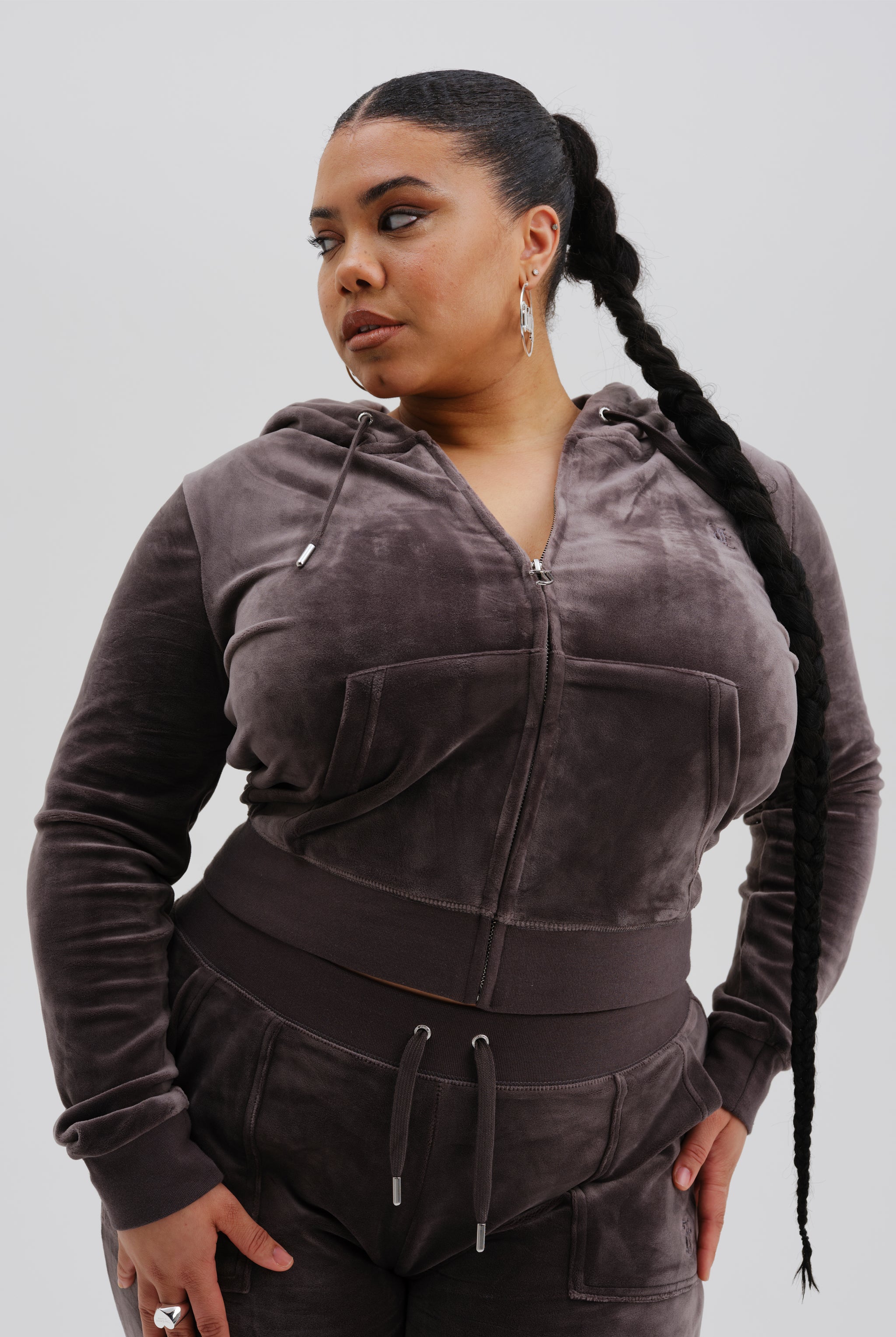 Plus size velour tracksuit on sale uk