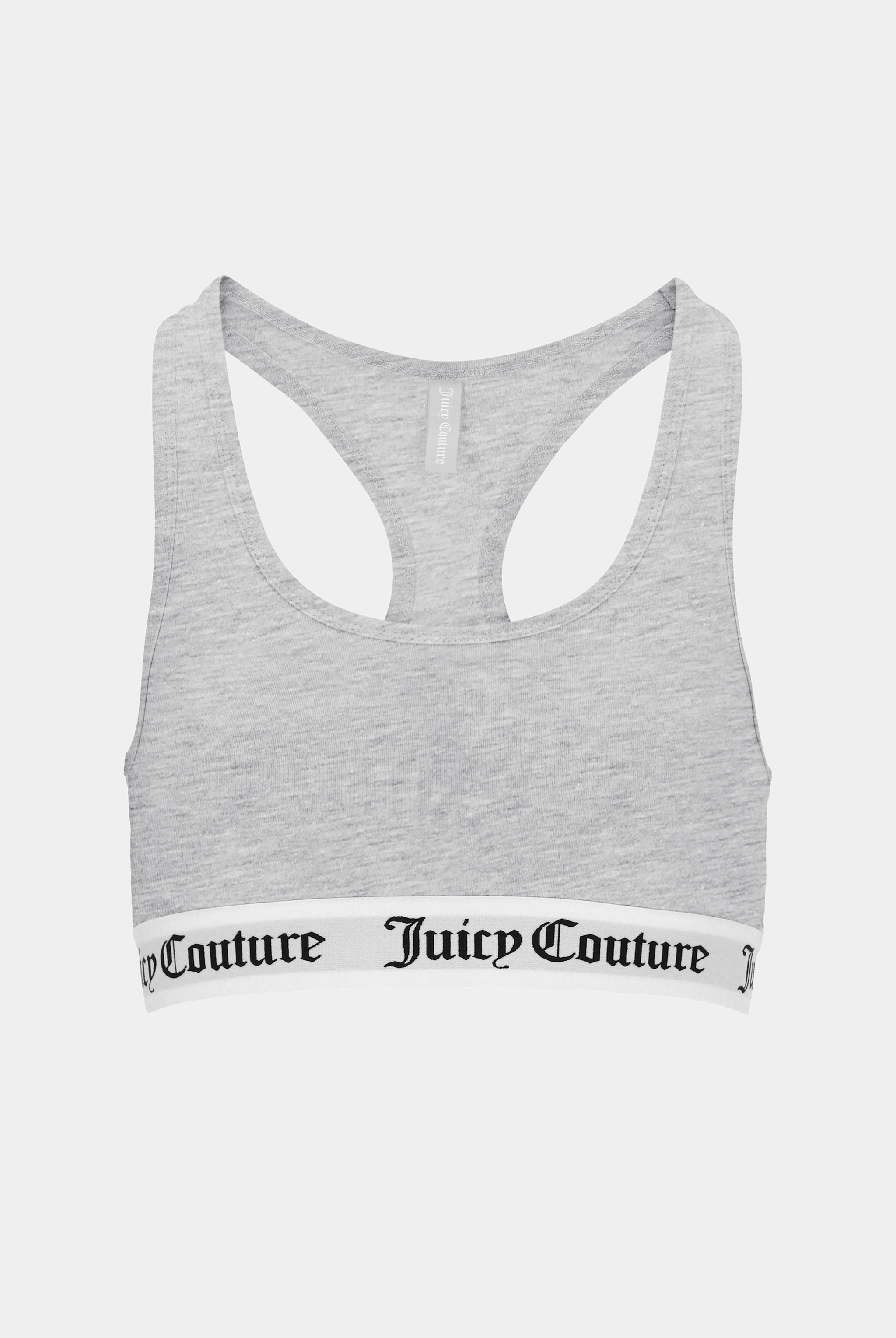 SILVER MARL COTTON LOUNGE RACER BRA – Juicy Couture UK