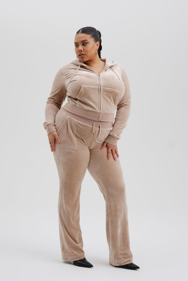 WARM TAUPE CLASSIC VELOUR DEL RAY POCKETED BOTTOMS