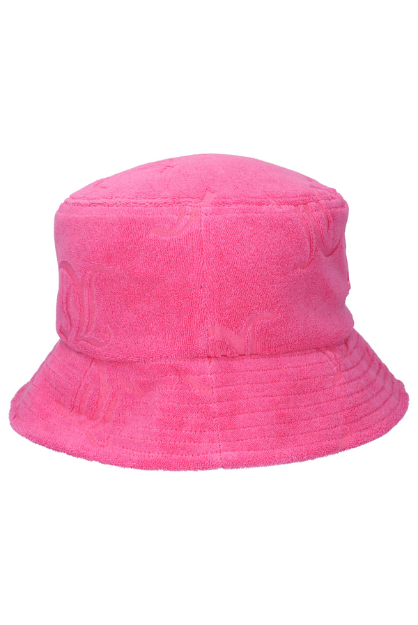 Juicy Couture Pink and Black Terry Cloth Bucket Hat